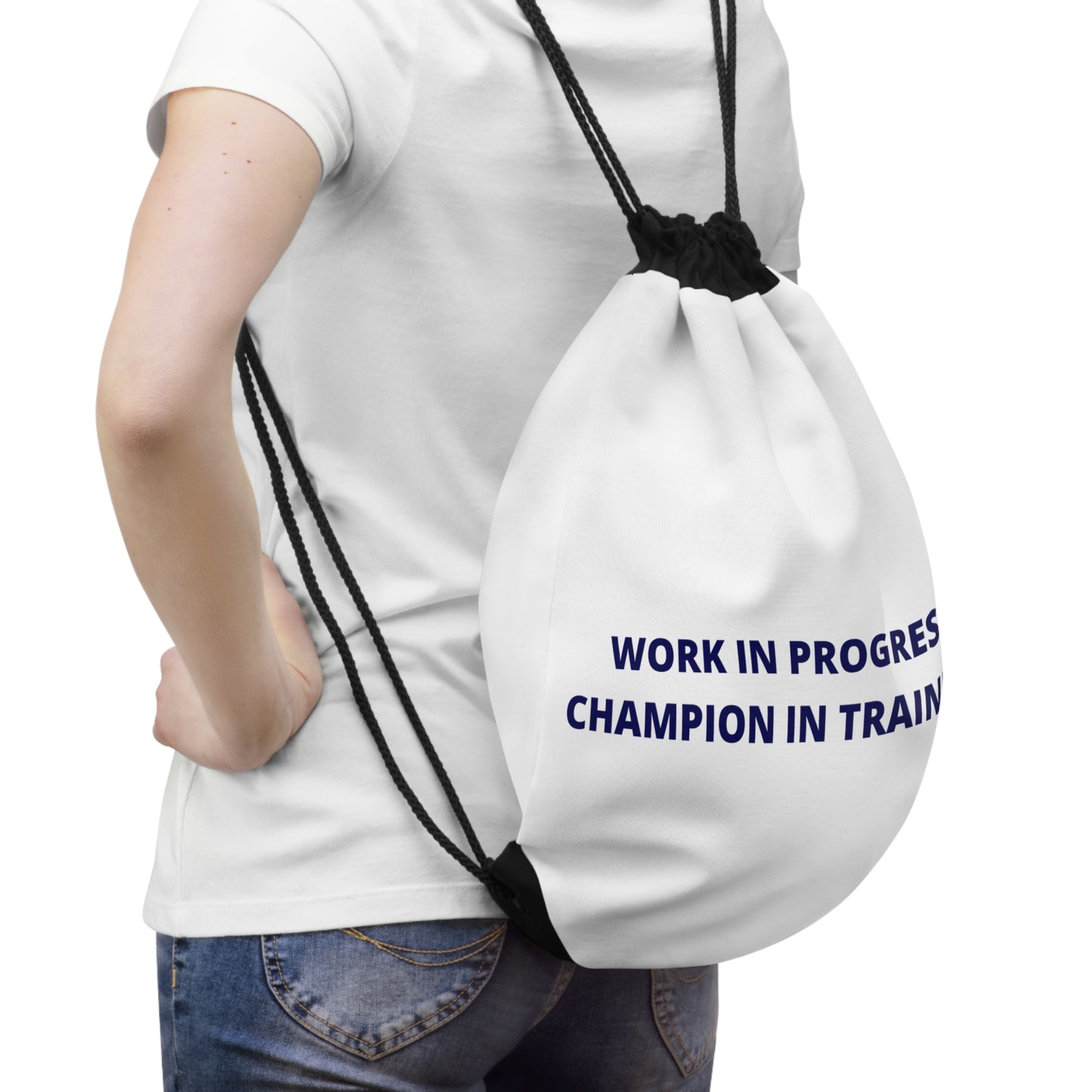 Motivational Drawstring Bag for Athletes, Gym Bag, Workout Gear, Fitness Training, Personalized Gifts