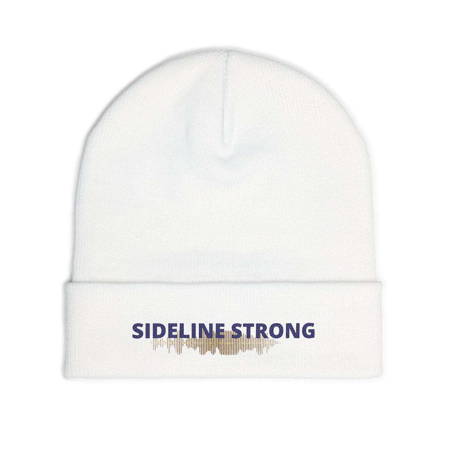 Embroidered Knit Beanie - Sideline Strong, Cozy Winter Hat, Sports Fan Gear, Gift for Him/Her, Casual Everyday Wear