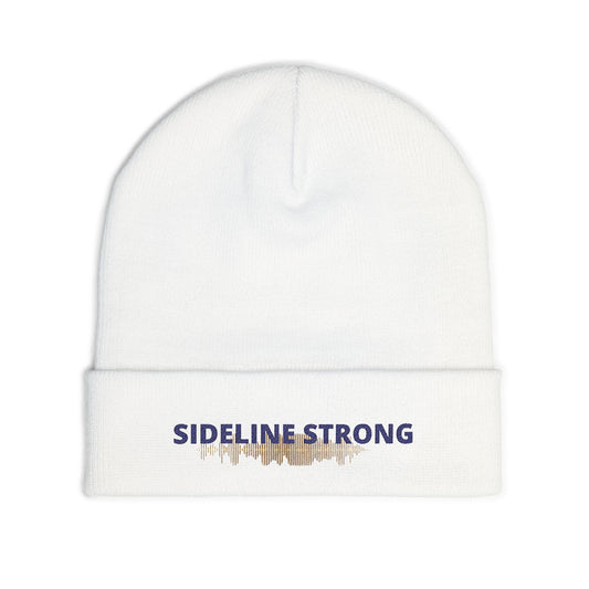 Embroidered Knit Beanie - Sideline Strong, Cozy Winter Hat, Sports Fan Gear, Gift for Him/Her, Casual Everyday Wear