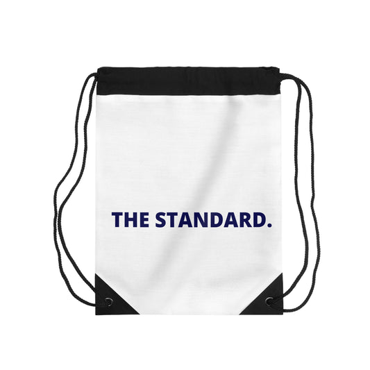 Stylish Drawstring Bag for Everyday Use, Gym, School, Travel, Gifts, Minimalist Bag with 'THE STANDARD.' Design