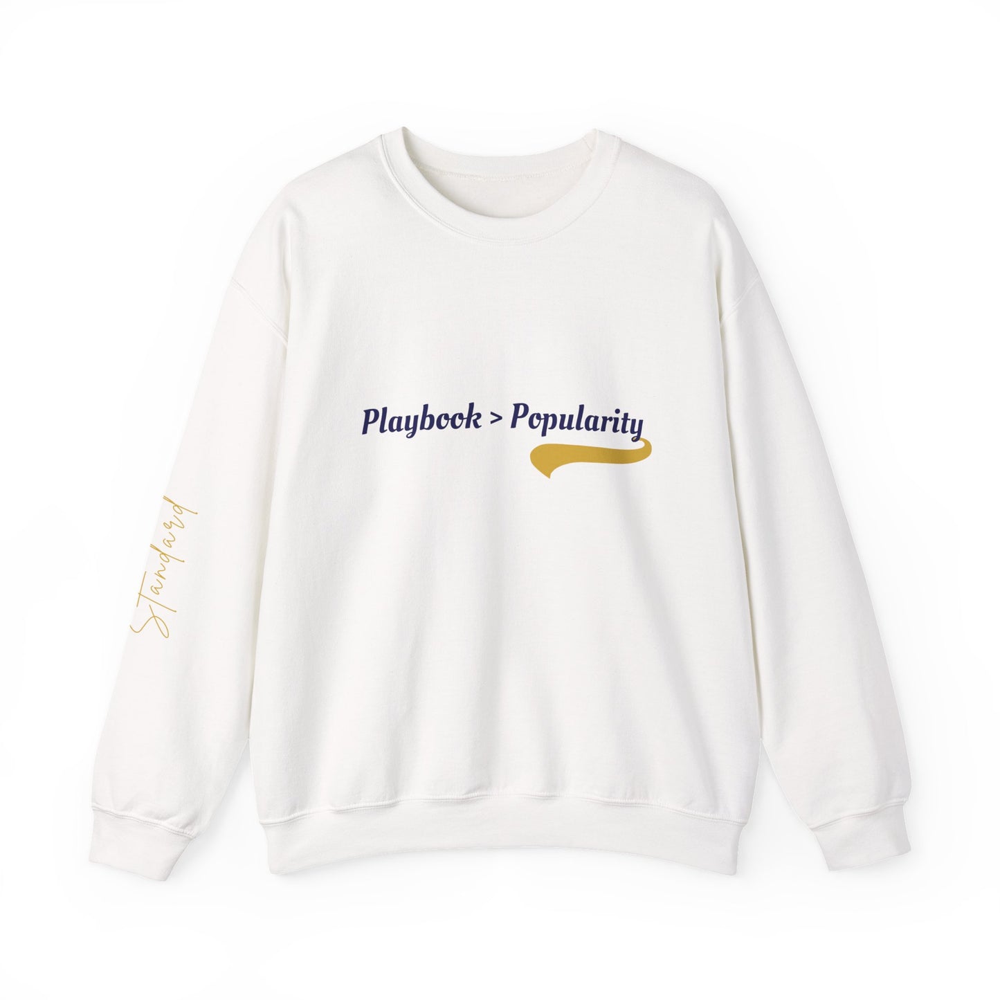 Unisex Heavy Blend™ Crewneck Sweatshirt - "Playback > Popularity" Inspirational Sweatshirt, Cozy Sweatshirt, Gift for Music Lovers, [...]