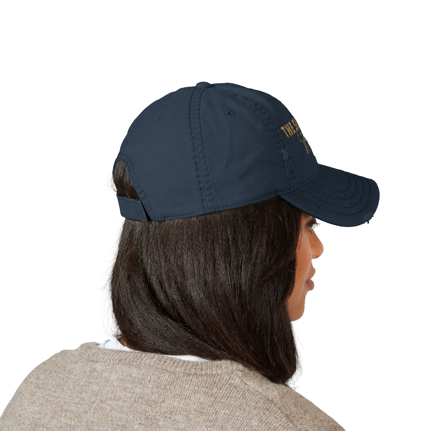 Distressed Dad Hat with 'The Sideline Standard' Embroidery, Casual Fashion Accessory, Gift for Sports Lovers, Trendy Summer Hat, [...]