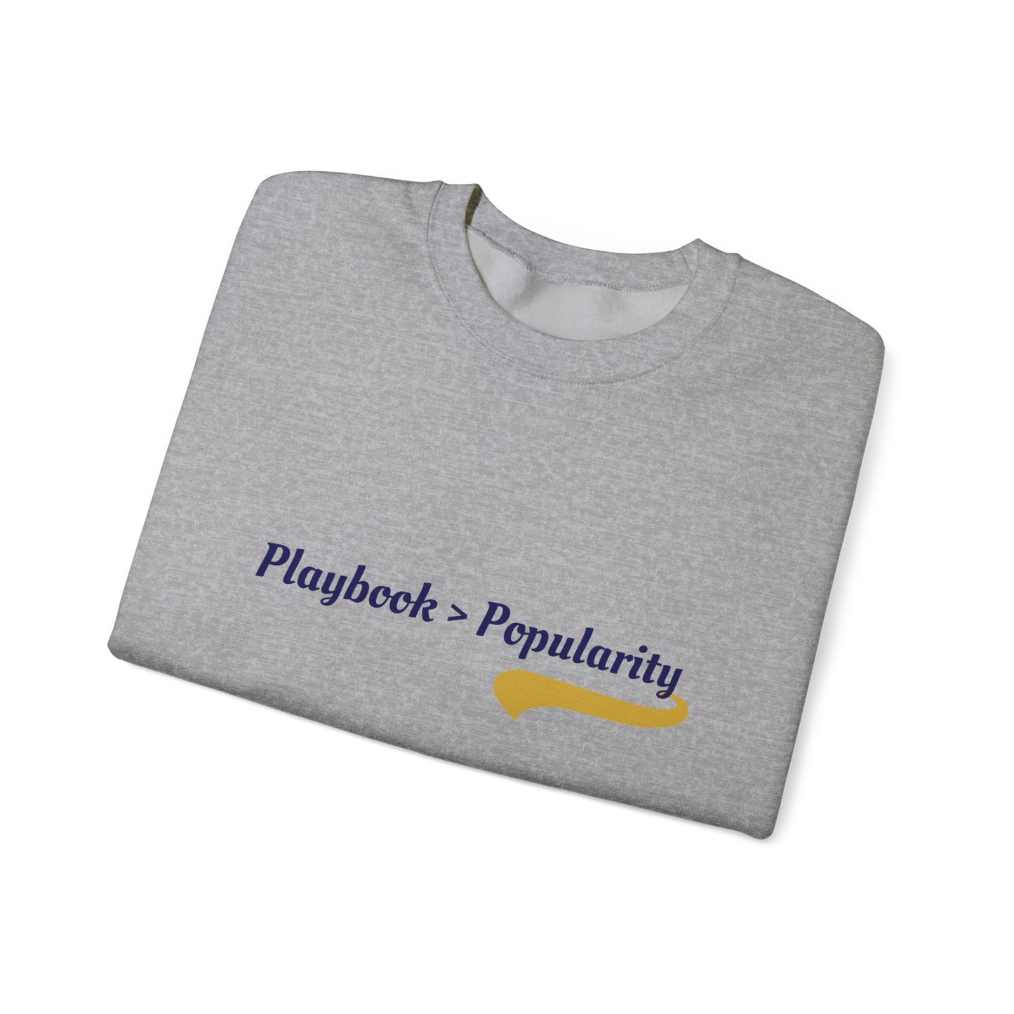 Unisex Heavy Blend™ Crewneck Sweatshirt - "Playback > Popularity" Inspirational Sweatshirt, Cozy Sweatshirt, Gift for Music Lovers, [...]