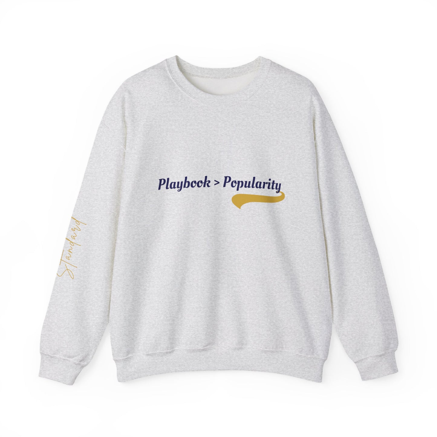 Unisex Heavy Blend™ Crewneck Sweatshirt - "Playback > Popularity" Inspirational Sweatshirt, Cozy Sweatshirt, Gift for Music Lovers, [...]
