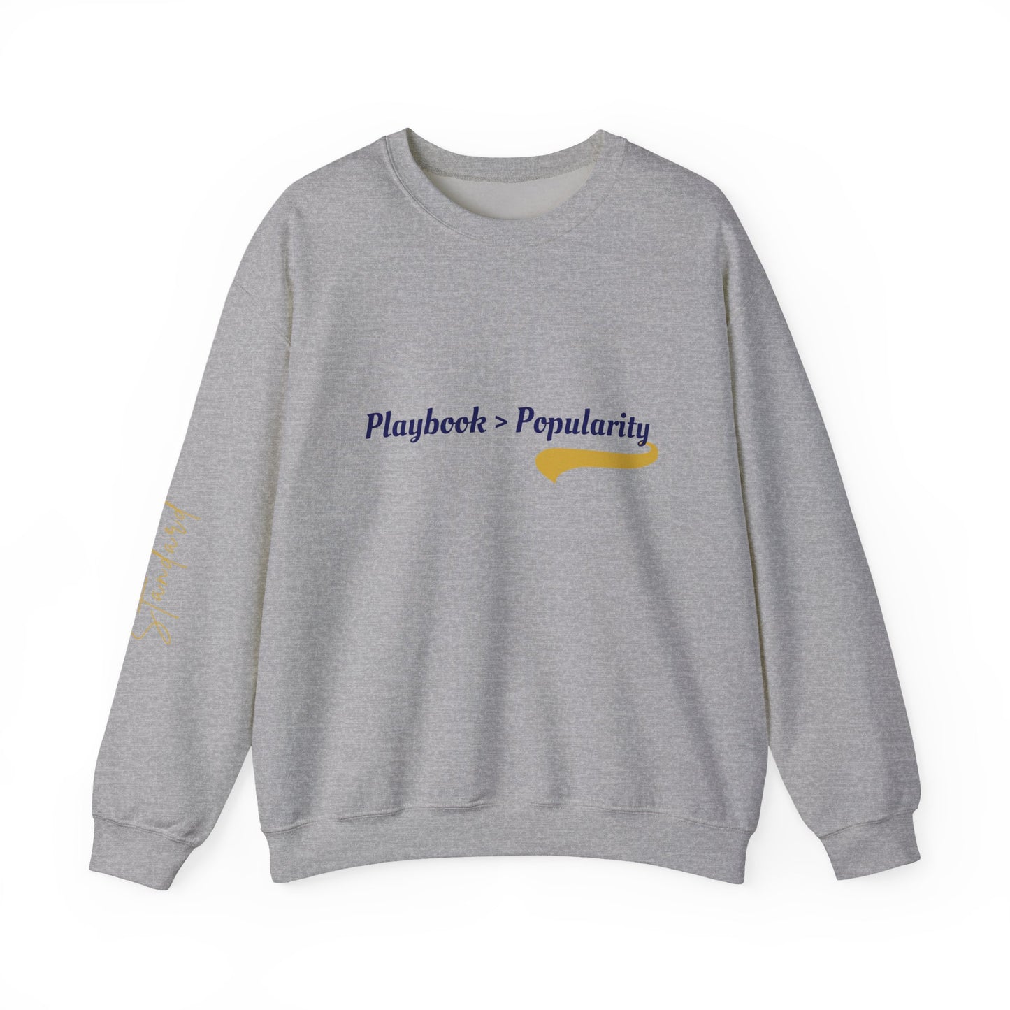 Unisex Heavy Blend™ Crewneck Sweatshirt - "Playback > Popularity" Inspirational Sweatshirt, Cozy Sweatshirt, Gift for Music Lovers, [...]