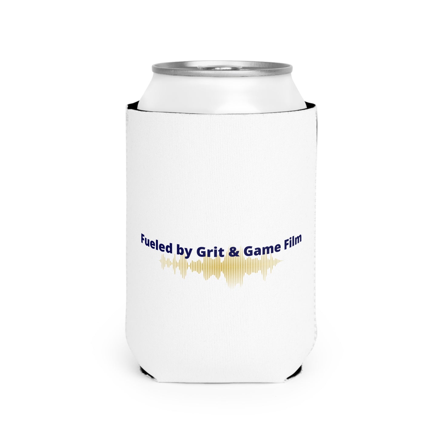 Custom Can Cooler Sleeve - Ideal for Parties, Festivals, Barbecues, and Gifts, 'Fueled by Grit & Game Film' Design, Drink Holder, [...]