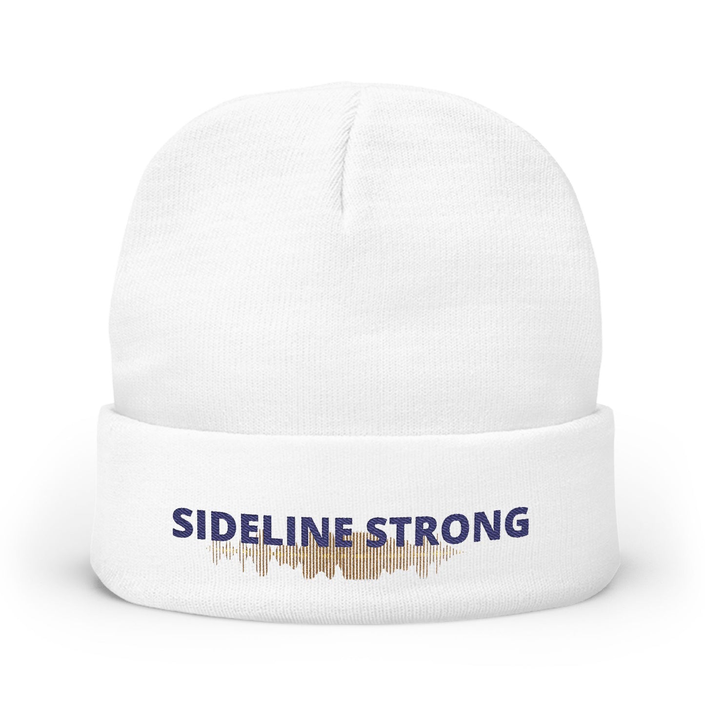Embroidered Knit Beanie - Sideline Strong, Cozy Winter Hat, Sports Fan Gear, Gift for Him/Her, Casual Everyday Wear